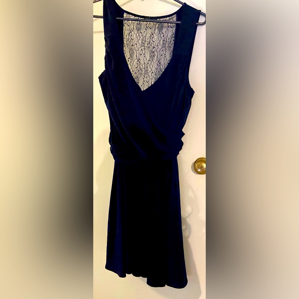 Navy laced back cocktail dress